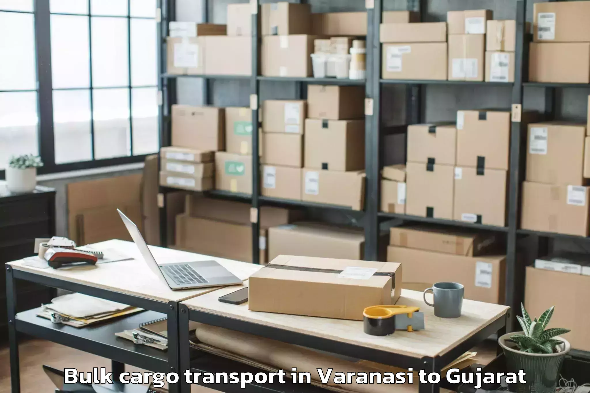 Top Varanasi to Madhav Kampo Bulk Cargo Transport Available